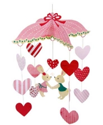 Heart Bird  Rabbit Mobile Papercraft (Valentine's Day 2011)