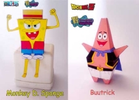 SpongeBob Papercraft - Monkey D. Sponge & Buutrick 海賊綿王 派大普烏