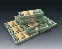 100 Australian Dollar Piles Papercraft