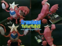Pokemon Crawdaunt Papercraft 鐵螯龍蝦
