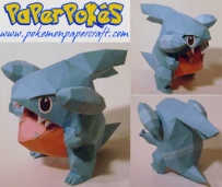 Pokemon Gible Papercraft 圓陸鯊