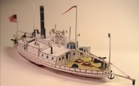 美國內戰時期船模Paddle Steam Ferry Commodore Perry