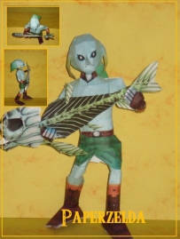 PAPER ZELDA-MAJORA MASK ZORA LINK