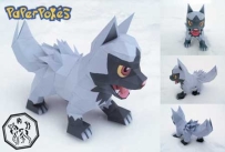 Pokemon Poochyena Papercraft 土狼犬