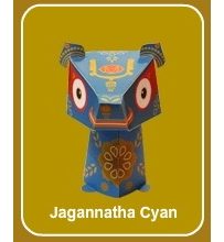 Papertoy-jagannatha cyan