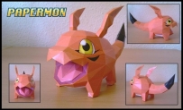 Gigimon Papercraft   赤赤獸 (數碼寶貝訓獸師)