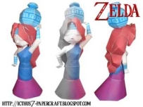 Zelda Papercraft - Wind Waker Water Girl Statue
