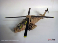 Agusta A129 Mangusta Attack Helicopter Papercraft .