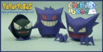 No.092-094 Chibi GASTLY+HAUNTER+GENGAR 鬼斯.鬼斯通.耿鬼Q版