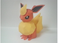 Pokemon Booster Flareon Papercraft 火精靈