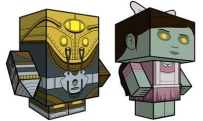 BioShock 2 Papercraft - Subject Delta & Little Sister Cubee